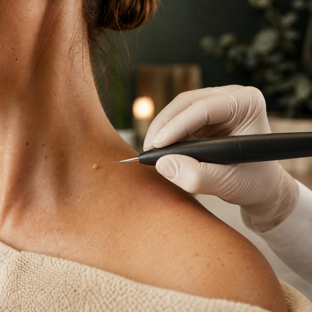 Plasma skin tag removal treatment at Skindia Aesthetics in Deer Park, TX